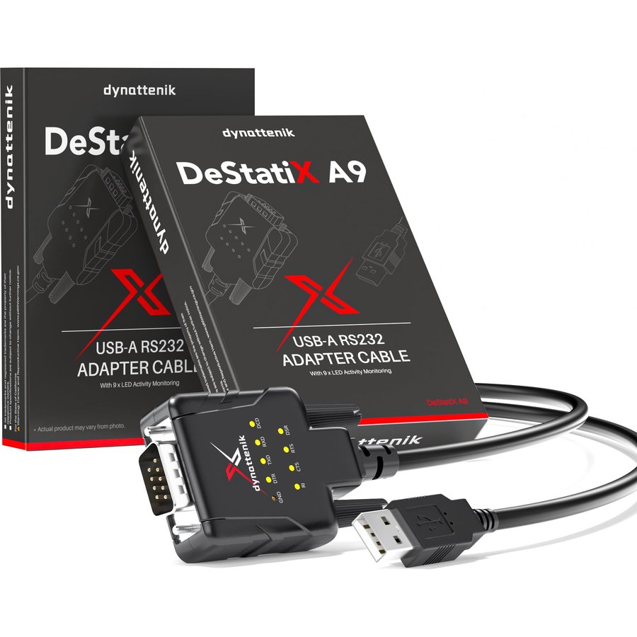 dynattenik DeStatiX-A9 USB to RS232 adapters, two units — 2-Pack